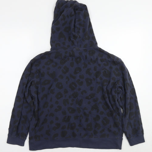 John Lewis Womens Blue Animal Print Cotton Pullover Sweatshirt Size M Pullover - Leopard Print