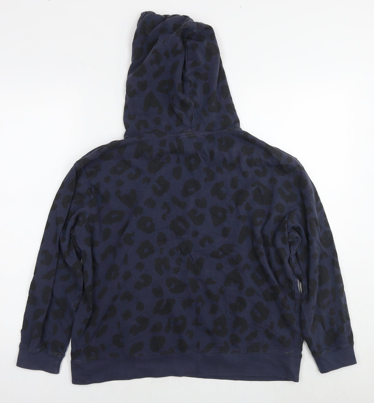 John Lewis Womens Blue Animal Print Cotton Pullover Sweatshirt Size M Pullover - Leopard Print