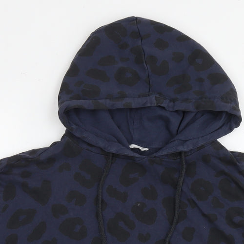John Lewis Womens Blue Animal Print Cotton Pullover Sweatshirt Size M Pullover - Leopard Print