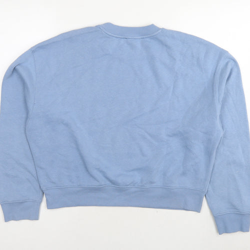 New Look Womens Blue Cotton Pullover Sweatshirt Size M Pullover