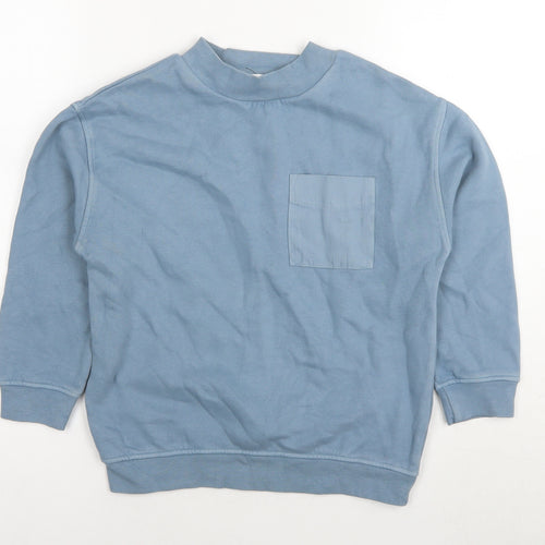 Marks and Spencer Boys Green Cotton Pullover Sweatshirt Size 7-8 Years Pullover