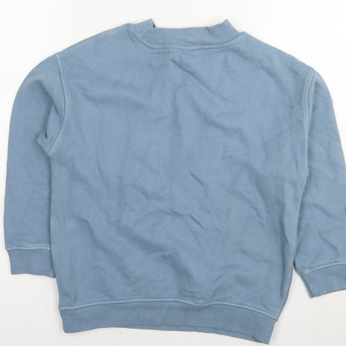 Marks and Spencer Boys Green Cotton Pullover Sweatshirt Size 7-8 Years Pullover