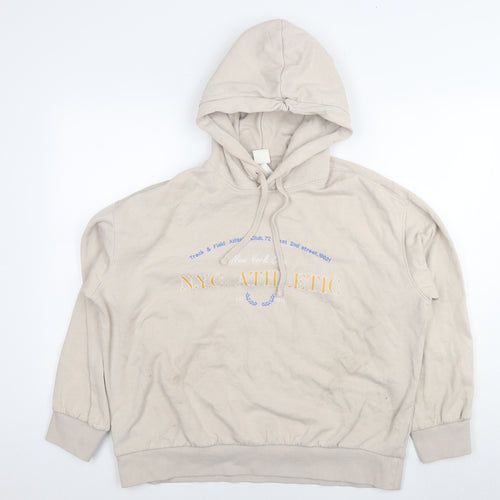 H&M Womens Beige Cotton Pullover Hoodie Size S Pullover - N.Y.C