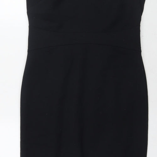 Marks and Spencer Womens Blue Polyester Sheath Size 12 V-Neck Zip