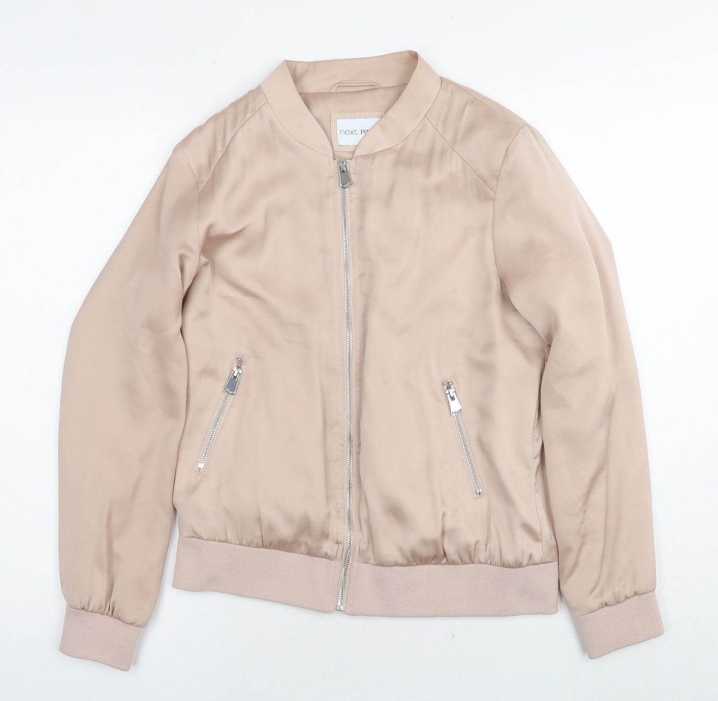 NEXT Womens Beige Bomber Jacket Jacket Size 12 Zip