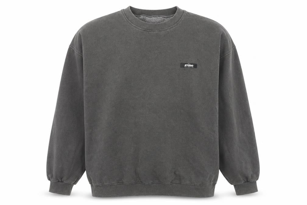 PRETTYLITTLETHING Mens Grey Polyester Pullover Sweatshirt Size S