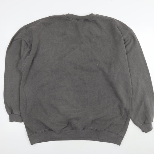 PRETTYLITTLETHING Mens Grey Polyester Pullover Sweatshirt Size S