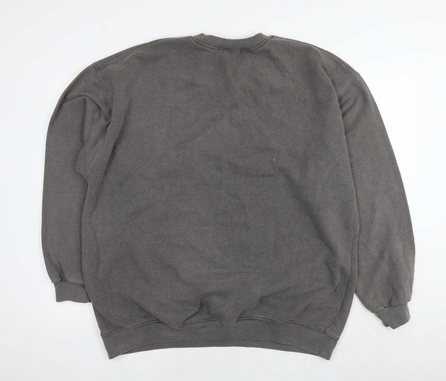 PRETTYLITTLETHING Mens Grey Polyester Pullover Sweatshirt Size S