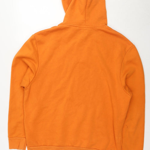 River Island Mens Orange Cotton Pullover Hoodie Size L