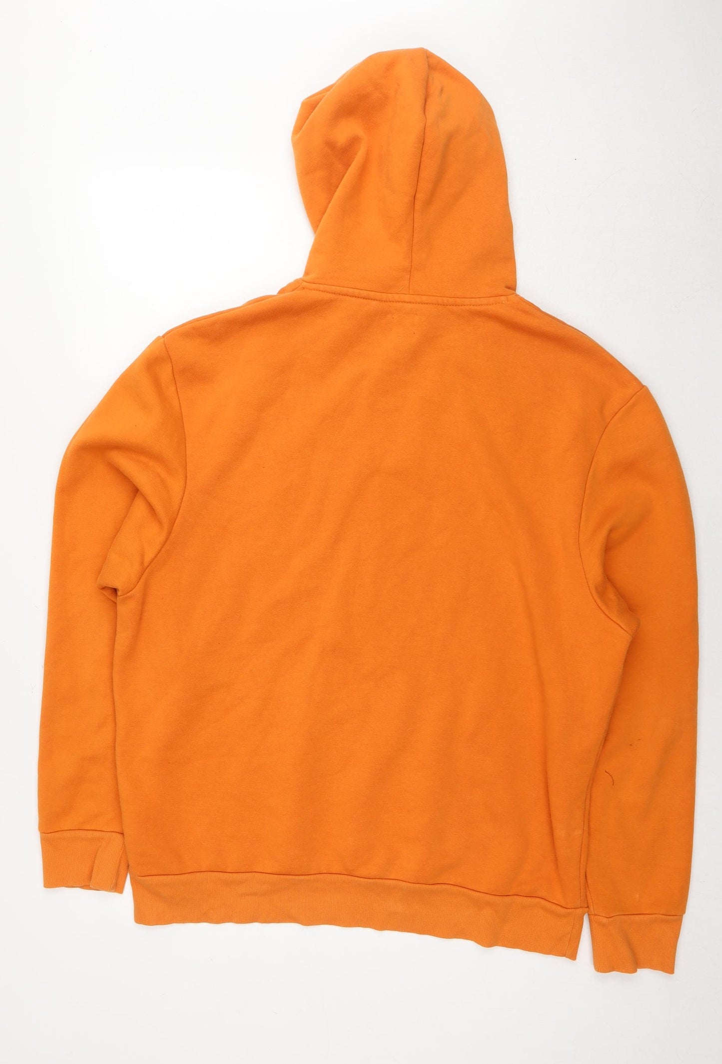 River Island Mens Orange Cotton Pullover Hoodie Size L