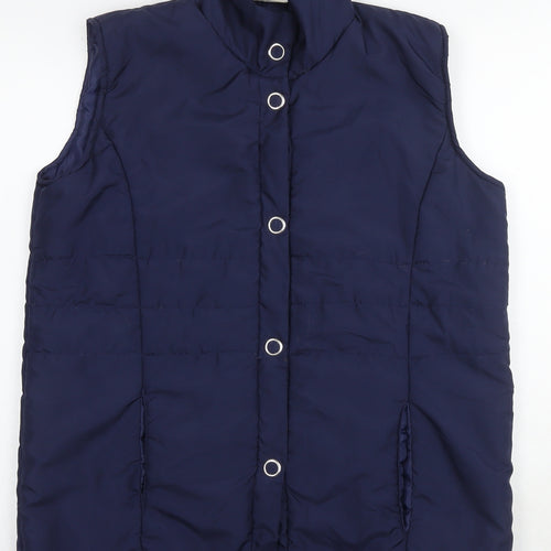 Anne de Lancey Womens Blue Gilet Waistcoat Size 10 Zip - Size 10-12