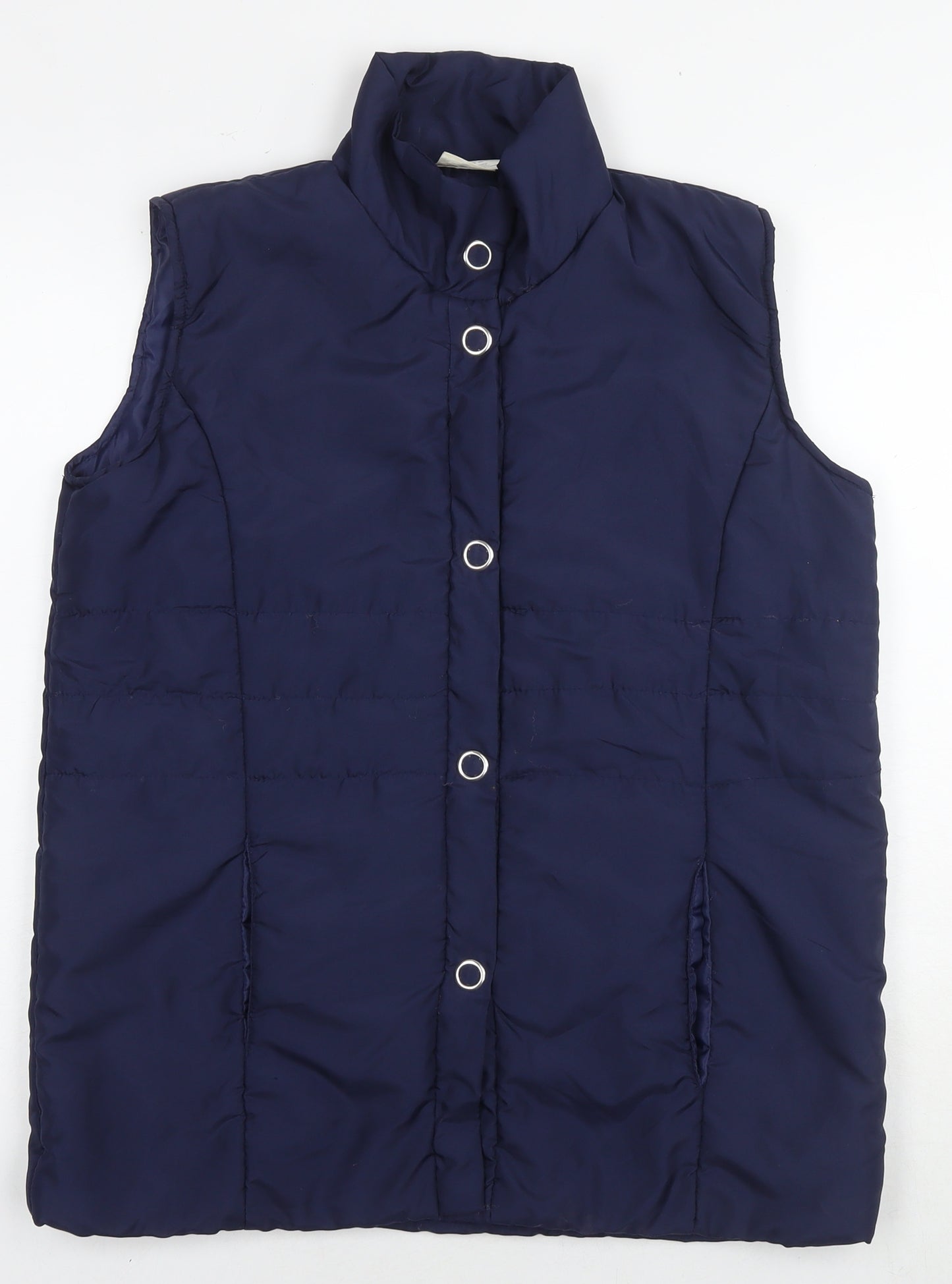 Anne de Lancey Womens Blue Gilet Waistcoat Size 10 Zip - Size 10-12