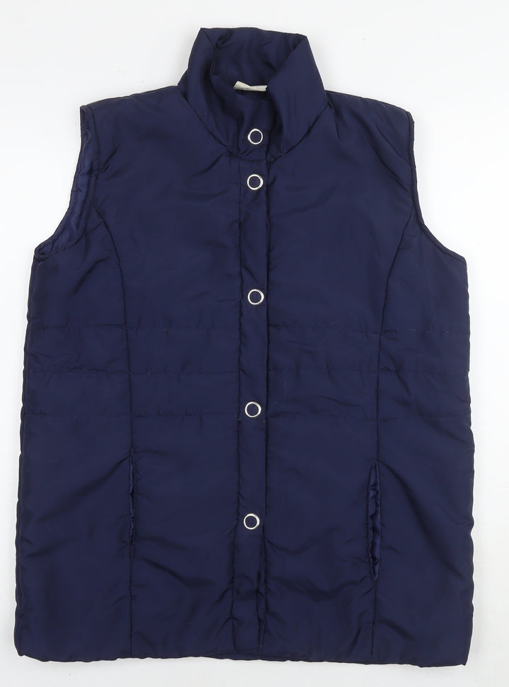Anne de Lancey Womens Blue Gilet Waistcoat Size 10 Zip - Size 10-12