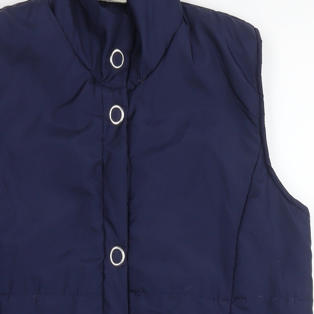 Anne de Lancey Womens Blue Gilet Waistcoat Size 10 Zip - Size 10-12