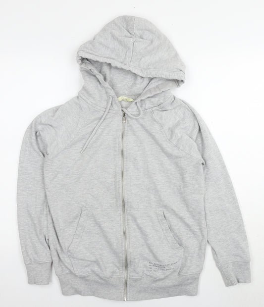 NEXT Mens Grey Cotton Full Zip Hoodie Size S