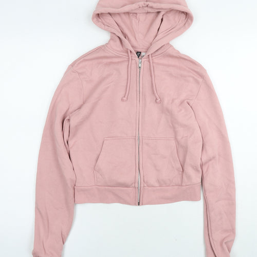 Divided by H&M Womens Pink Cotton Full Zip Hoodie Size M Zip