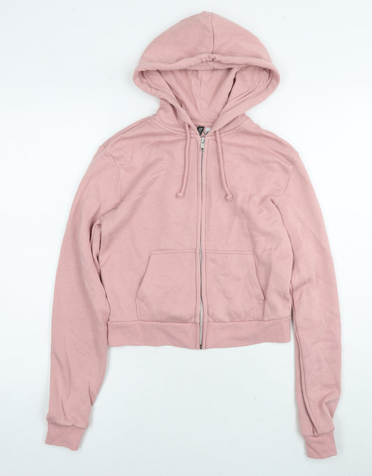 Divided by H&M Womens Pink Cotton Full Zip Hoodie Size M Zip