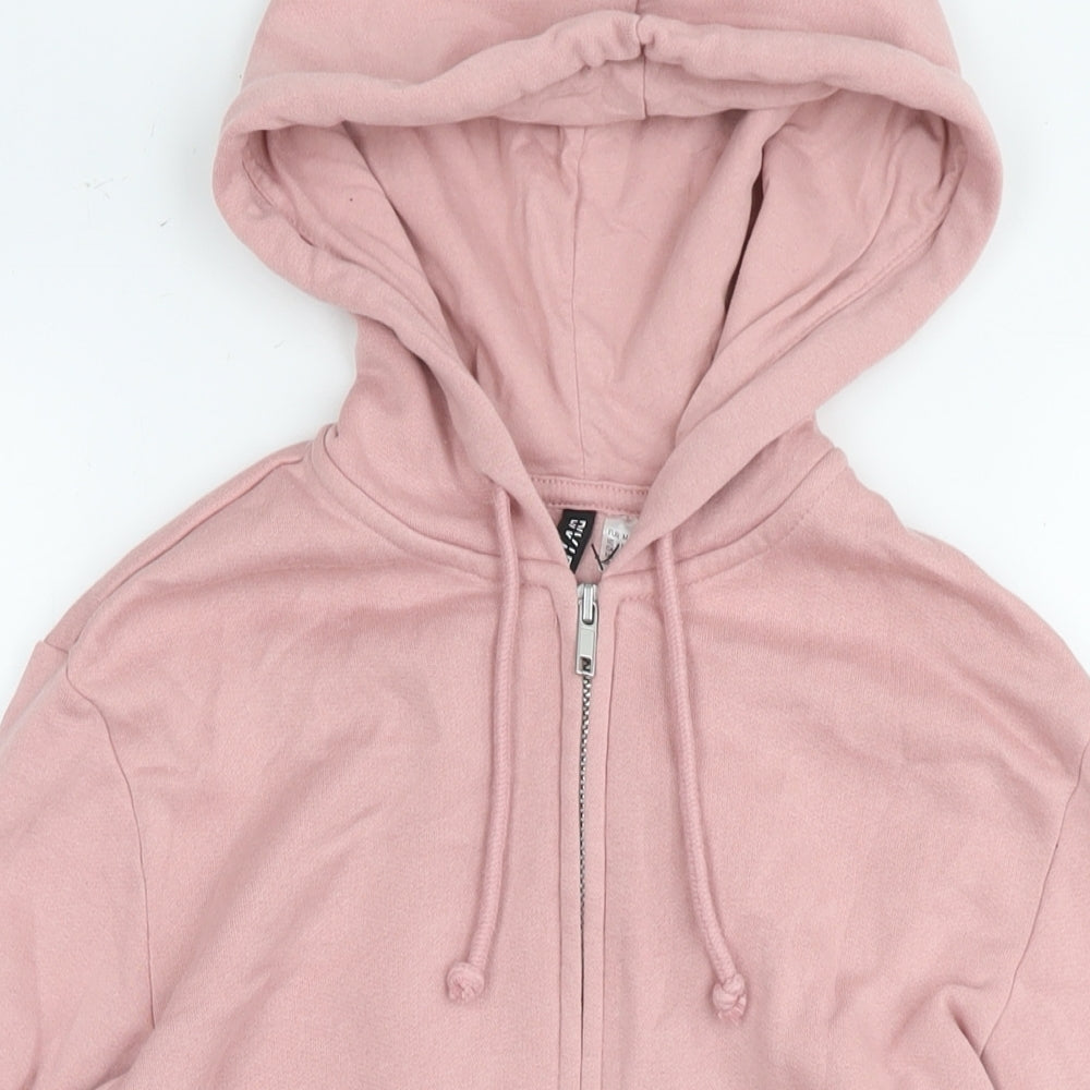 Divided by H&M Womens Pink Cotton Full Zip Hoodie Size M Zip