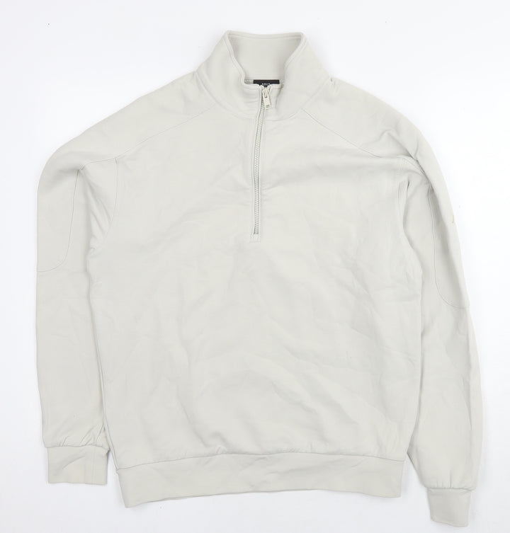 Mango Mens Ivory Cotton Pullover Sweatshirt Size S