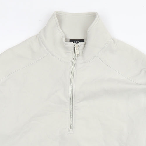 Mango Mens Ivory Cotton Pullover Sweatshirt Size S