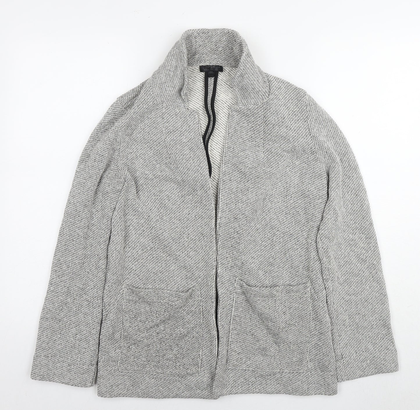 Topshop Womens Grey Kimono Jacket Size 8 Zip