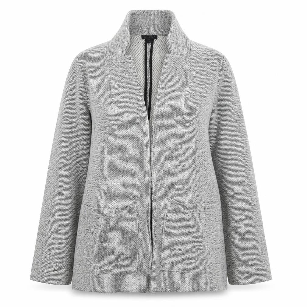 Front view of Topshop women’s grey kimono jacket, size UK 8, zip
