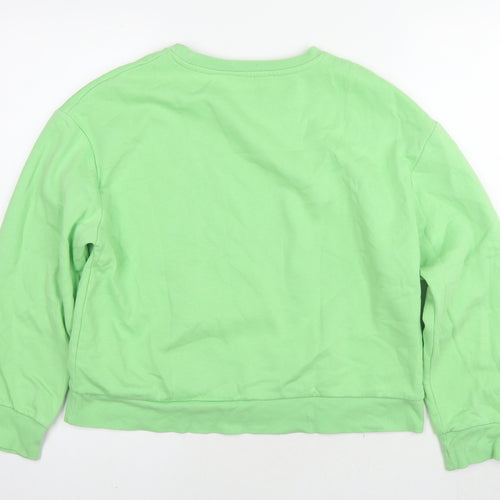 Zara Womens Green Cotton Pullover Sweatshirt Size M Pullover