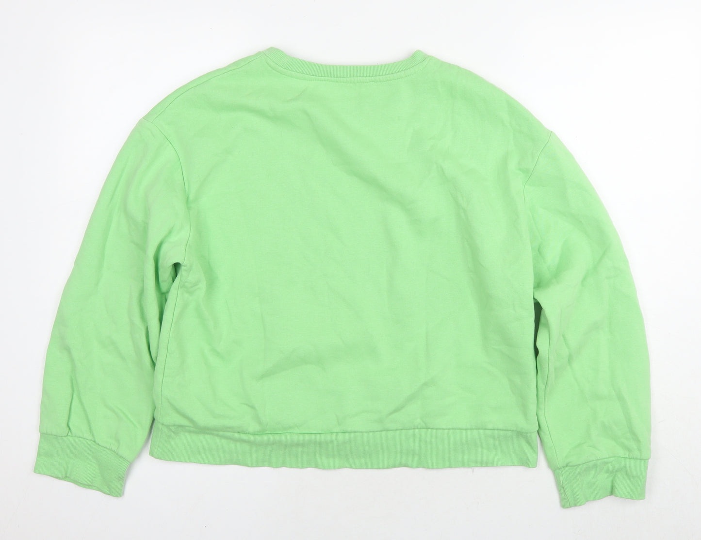 Zara Womens Green Cotton Pullover Sweatshirt Size M Pullover