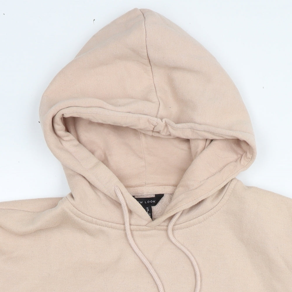 New Look Womens Beige Cotton Pullover Hoodie Size 10 Pullover