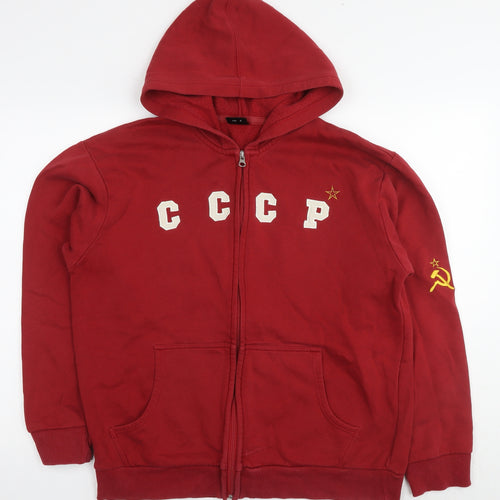 NEXT Mens Red Cotton Full Zip Hoodie Size L - CCCP