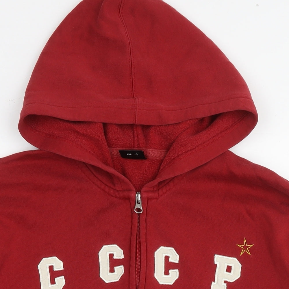 NEXT Mens Red Cotton Full Zip Hoodie Size L - CCCP