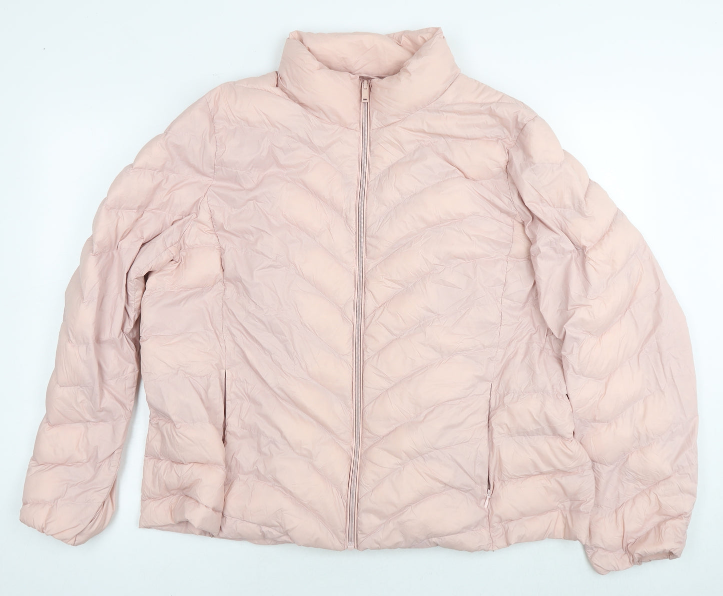 Marks and Spencer Womens Pink Jacket Size 22 Zip - Uneven insolation
