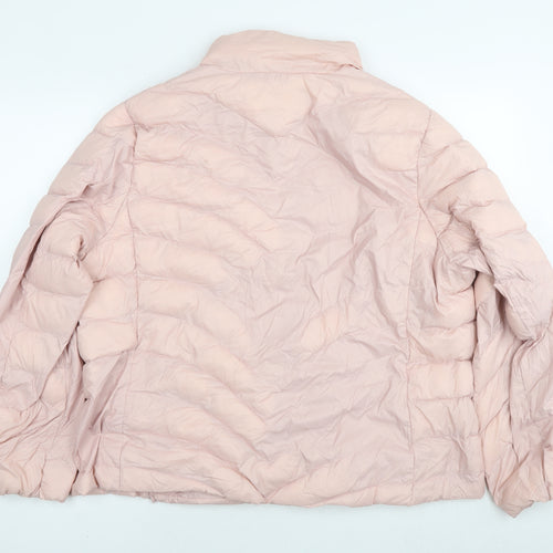 Marks and Spencer Womens Pink Jacket Size 22 Zip - Uneven insolation