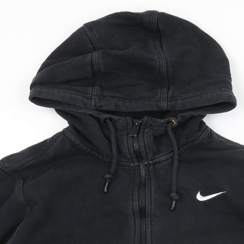 Nike Mens Black Cotton Full Zip Hoodie Size S