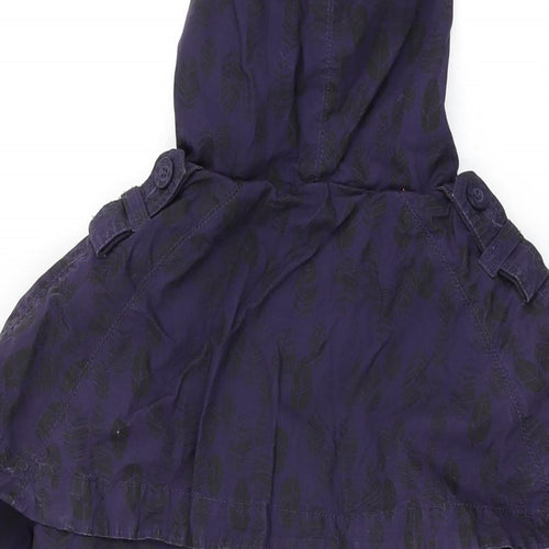 HOOCH Womens Purple Geometric Overcoat Coat Size 14 Button - Leaf Print