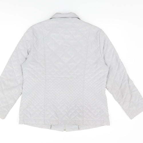 Sommermann Womens Grey Quilted Jacket Size 14 Zip