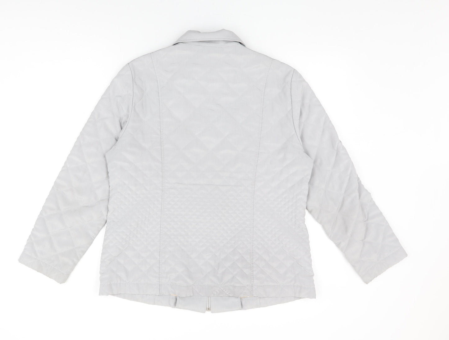 Sommermann Womens Grey Quilted Jacket Size 14 Zip