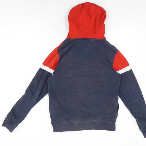 Tommy Hilfiger Boys Blue Cotton Pullover Hoodie Size 14 Years Pullover - Tommy Hilfiger Logo