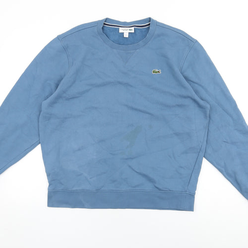 Lacoste Mens Blue Cotton Pullover Sweatshirt Size L