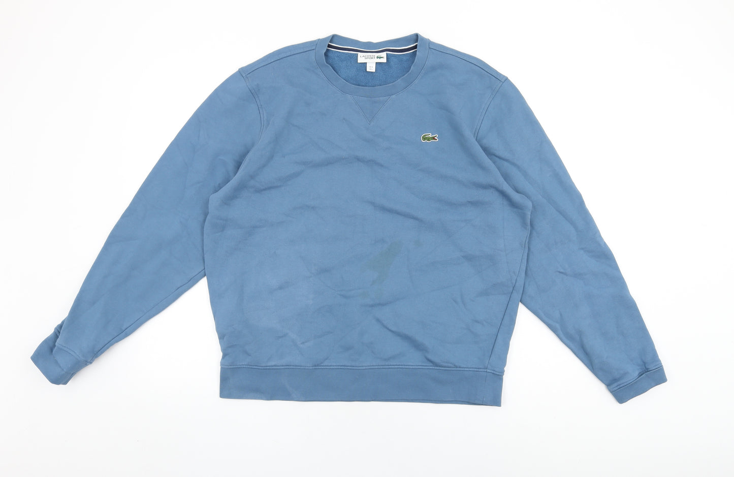 Lacoste Mens Blue Cotton Pullover Sweatshirt Size L