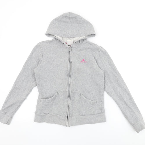 Olympus Girls Grey Cotton Full Zip Hoodie Size 14 Years Zip