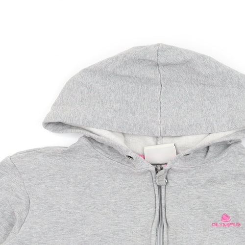 Olympus Girls Grey Cotton Full Zip Hoodie Size 14 Years Zip