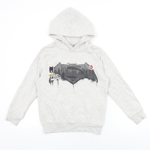 Batman Boys Grey Cotton Pullover Hoodie Size 9-10 Years Pullover - The Dark Knight