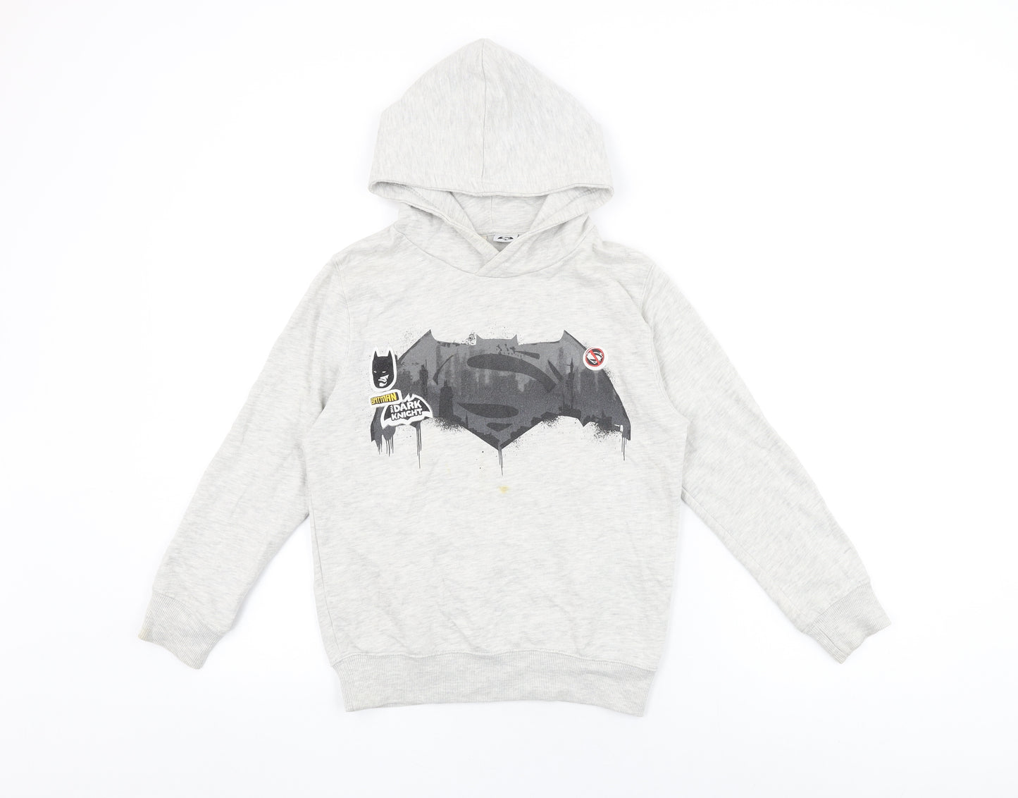 Batman Boys Grey Cotton Pullover Hoodie Size 9-10 Years Pullover - The Dark Knight