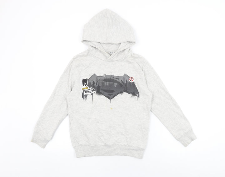 Batman Boys Grey Cotton Pullover Hoodie Size 9-10 Years Pullover - The Dark Knight