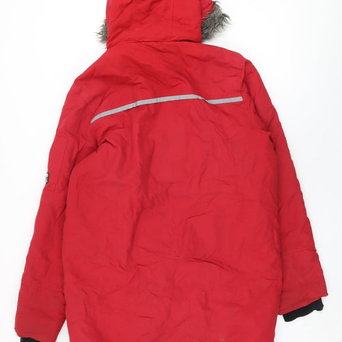 NEXT Boys Red Overcoat Coat Size 16 Years Zip