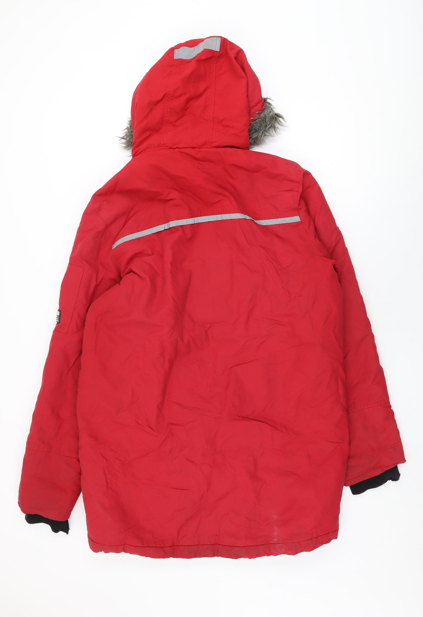 NEXT Boys Red Overcoat Coat Size 16 Years Zip