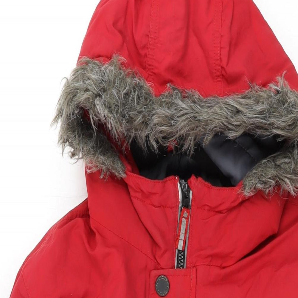 NEXT Boys Red Overcoat Coat Size 16 Years Zip