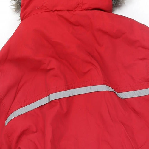 NEXT Boys Red Overcoat Coat Size 16 Years Zip