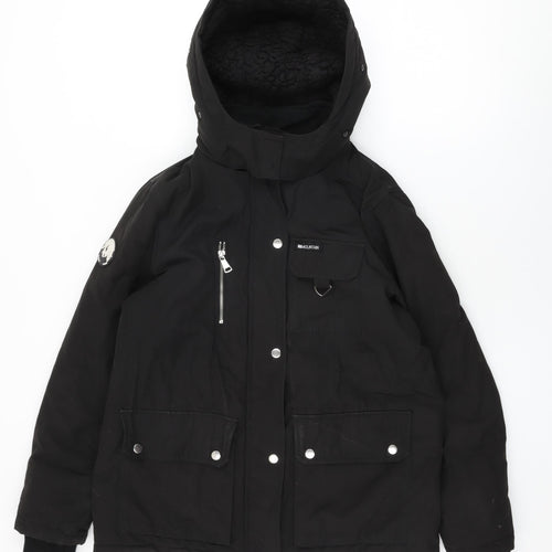 New Look Womens Black Rain Coat Coat Size 10 Zip